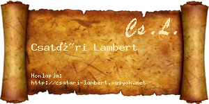 Csatári Lambert névjegykártya
